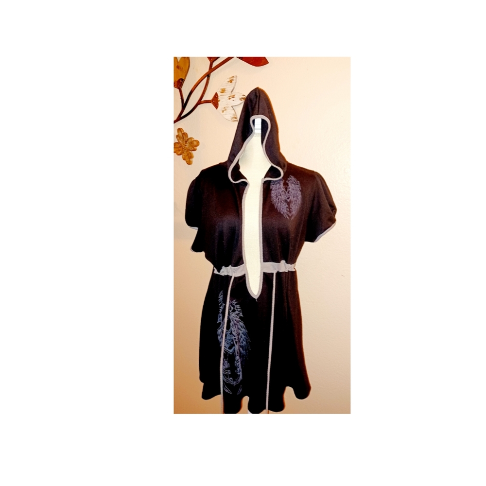 PRE-OWNED* BLACK & GREY HOODED TUNIC BYE EVOGUES* 3X
